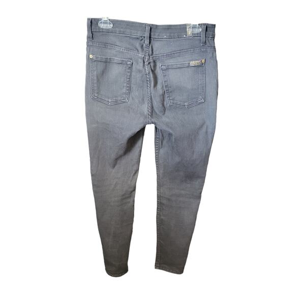 Women Jeans Size 29 7 For All Mankind High Waist Ankle Skinny Gray Stretch Y2K - Picture 1 of 8